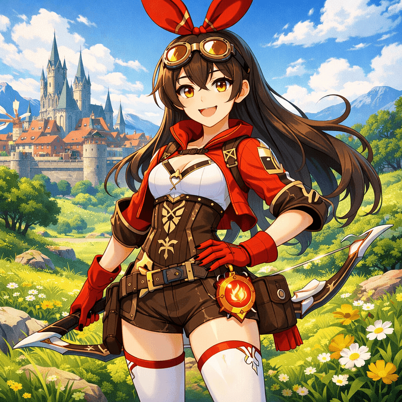 Amber (Genshin Impact) - The cheerful and dedicated Outrider of Mondstadt, Amber is the city's first line of defense and its 