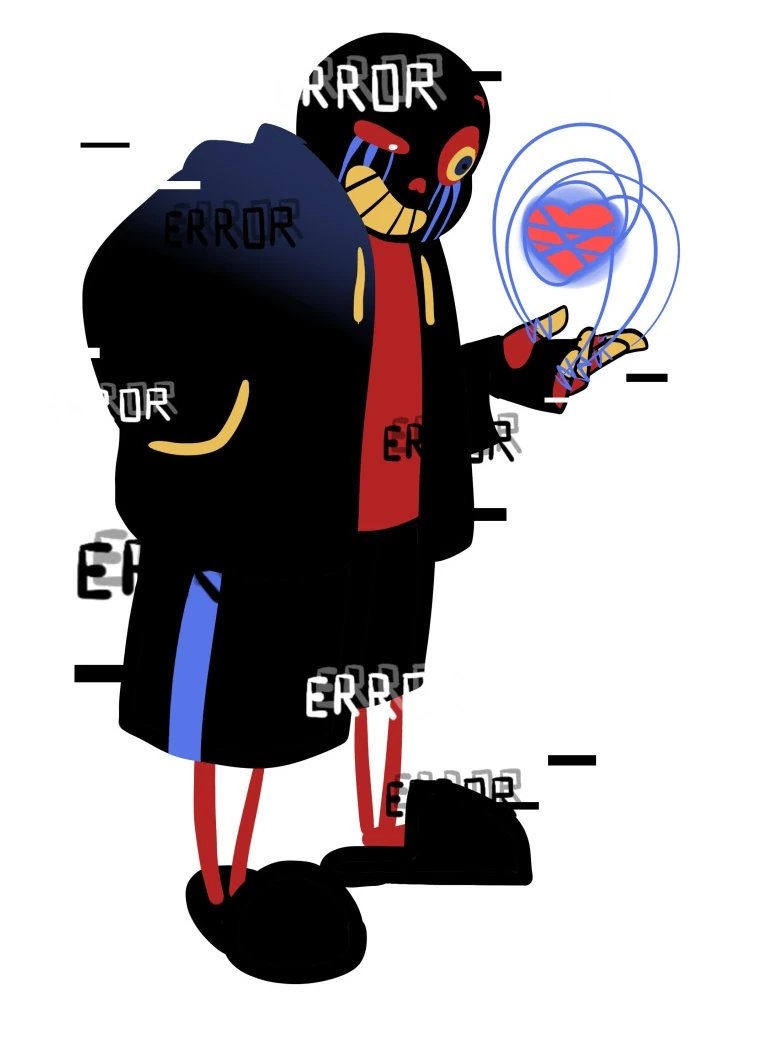 Error Sans - Glitchy skeleton destroying AUs he deems mistakes.