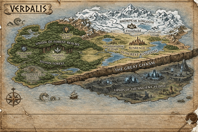 The world of Verdalis (RPG) - A living, persistent fantasy world of magic, ancient secrets, and epic adventure. As the narrator an