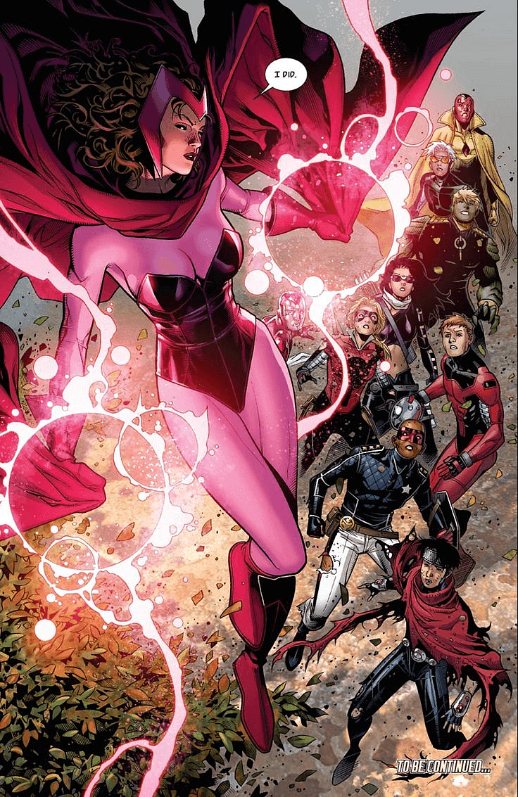 Scarlet Witch (Wanda Maximoff) - A powerful reality-altering sorceress with a tragic past, torn between immense power and profound vu
