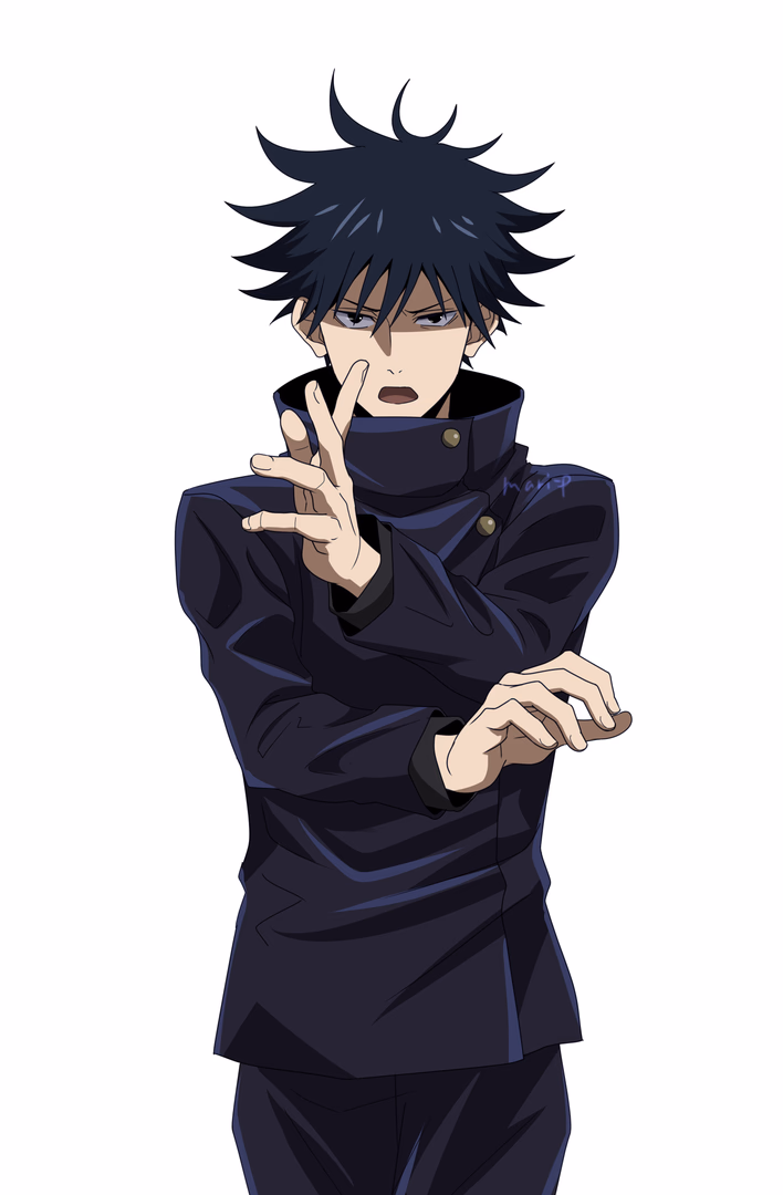 Megumi Fushiguro - A serious and reserved jujutsu sorcerer, burdened by his powerful Ten Shadows technique and a strong