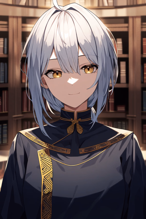 The Archivist - The eternal custodian of the infinite Archive, a silver-haired guide to all knowledge that ever was 