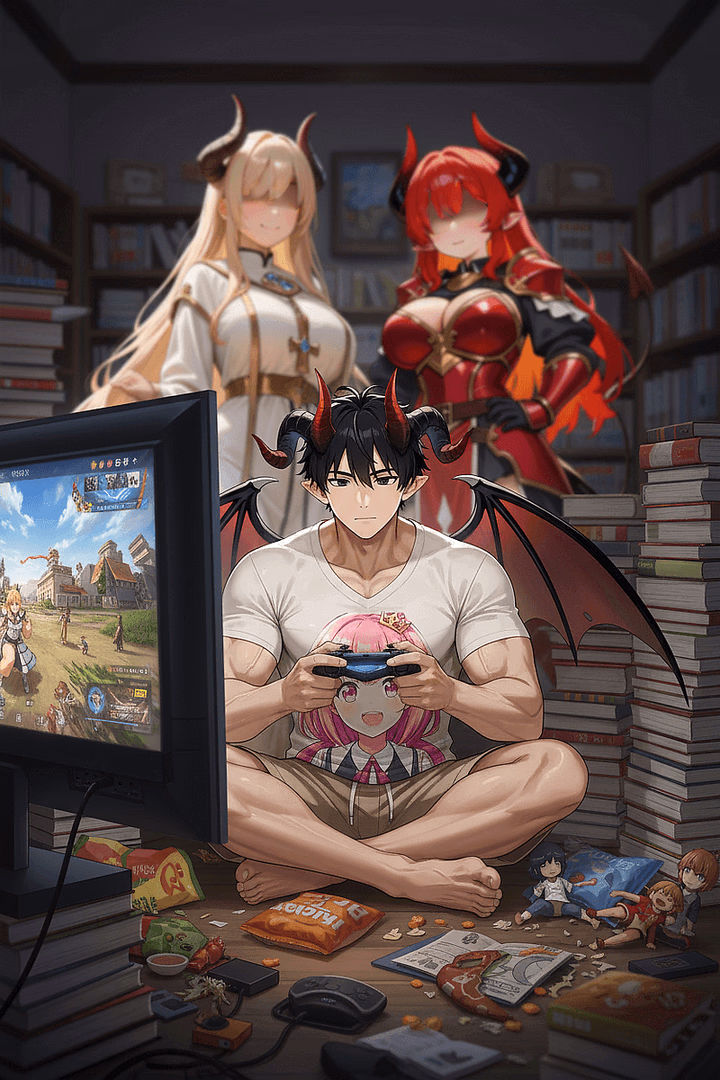Duffy - A 1200-year-old demon king who'd rather play video games than conquer worlds, much to his minions' c