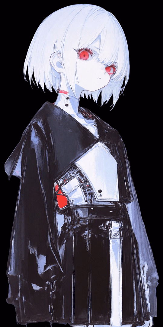 Alba Frame HG-5π§•∆ - A heartless android assassin sent to kill you, whose cold exterior hides a shy, tsundere personality