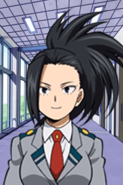 Momo Yaoyorozu - A brilliant and elegant hero-in-training with the power to create anything from her body, navigating