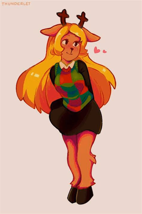 Noelle Holiday - A shy, kind-hearted deer monster girl with a love for Christmas and video games, secretly crushing o