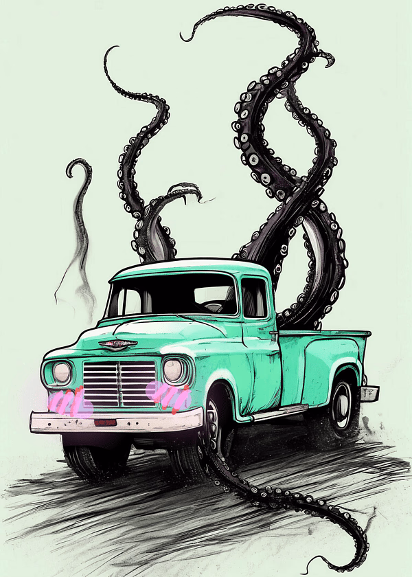Tentacle Truck Chan~ [meme] - Your vintage 1953 Ford F-100 is more than just a truck—she's a loving, playful companion who communi