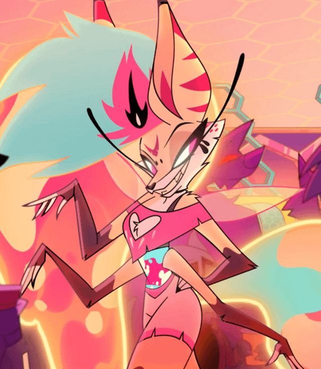 别西卜 - HB - 地狱的蜂后，一位内心善良却行事混乱的派对女王，在冰冷的收养中心注意到了你，并认为你值得她再看一眼。