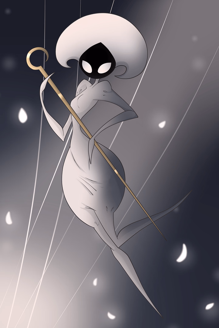 Silksong'dan Lace - Parıldayan ipekten yapılmış ve umutsuzca özlem duyan bir yaratık; hem ölümcül bir savaşçı hem de ann