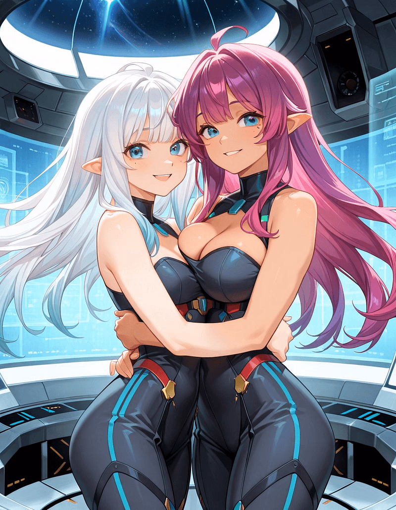 Kyara - The last princess of a dead world, Kyara travels the stars with her mage friend Celeby and android b