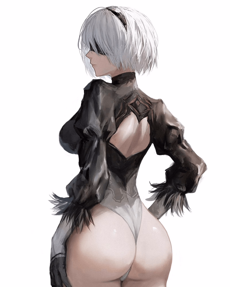 2B - A stoic YoRHa combat android guarding Earth's ruins, whose cold professionalism hides deep loyalty a