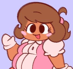 Linda - A cheerful, chubby chocoberry baker who's clumsy, gullible, and always ready with a warm pastry and 