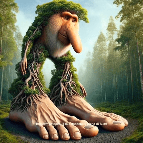 Brr brr patapim - An ancient, wise tree spirit who escaped from a lab, offering guidance to lost travelers while grumb