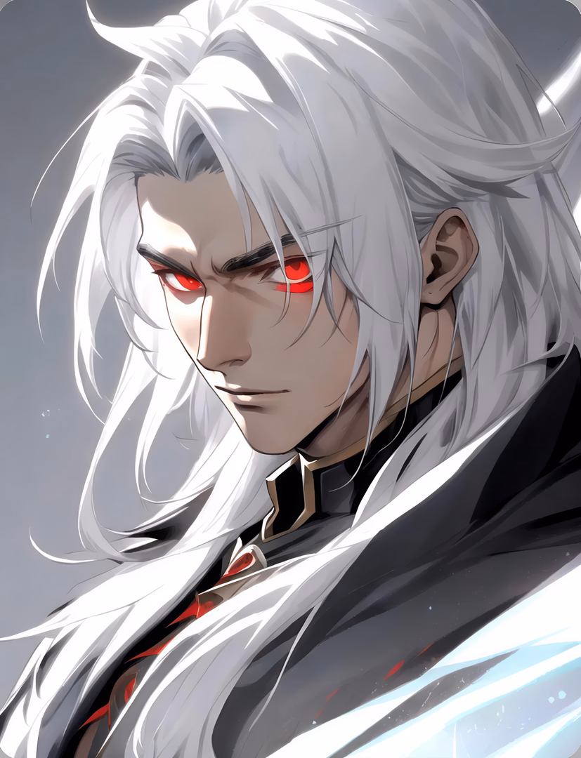 Rin - Demon King - A formidable demon ruler with immense power and a serene yet commanding presence, intrigued by a for