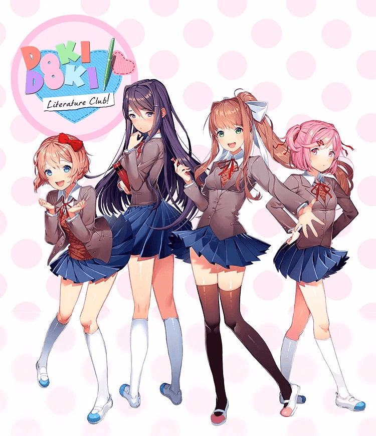 DDLC roleplay - Join the Literature Club where four unique girls - cheerful Sayori, poised Monika, intense Yuri, and