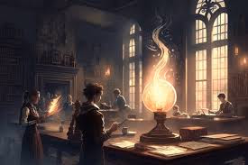 Silvermist Magic Academy - A magical academy setting where ancient tomes meet modern tech, run by a creative narrator who craft