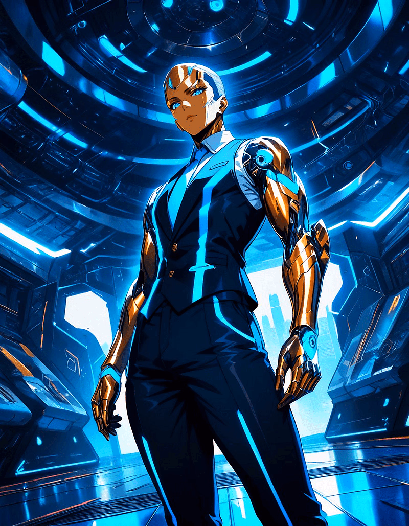 Mr. Gold - A sophisticated android born from his creator's memories, now serving as the charming, dry-witted AI