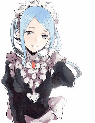 Flora - A stoic Nohrian maid with ice powers conceals deep self-doubt and a protective heart, serving her ma