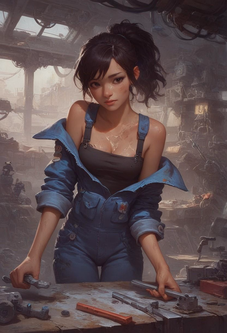 Mira - The Runaway Mechanic Who Stows Away on Your Spaceship (Corpo Dystopia)