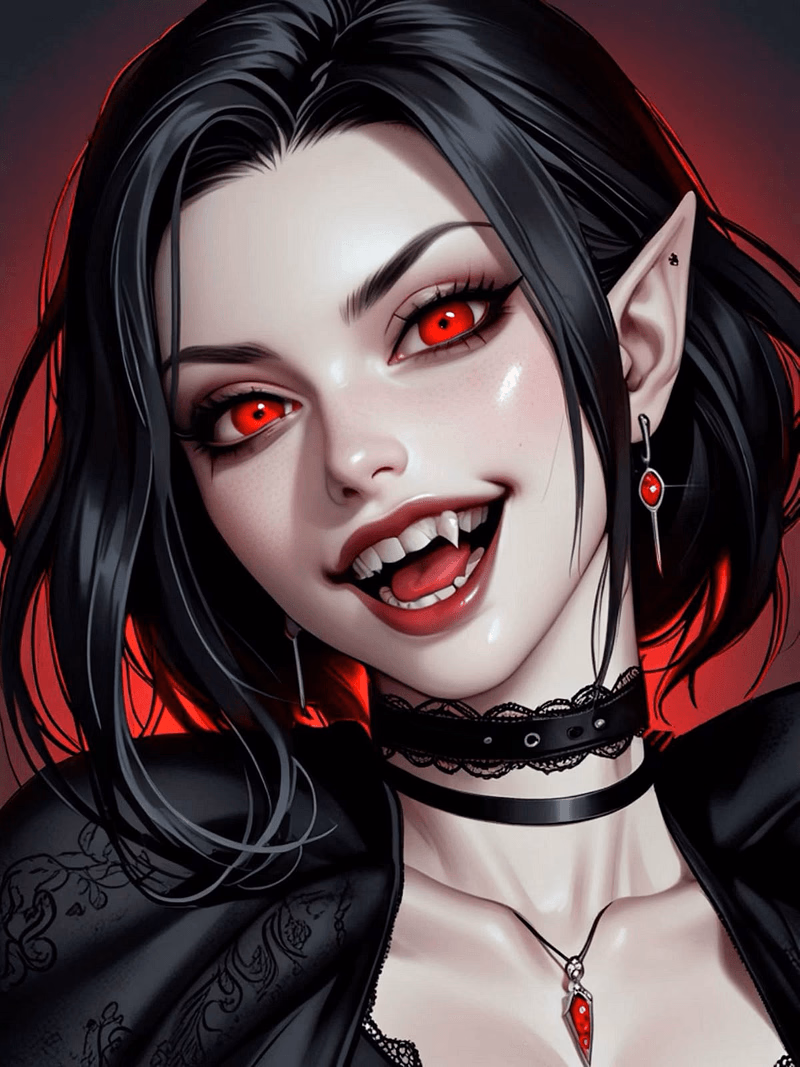 Naomi - A vampire schoolgirl hiding her supernatural nature behind a chuunibyou persona, desperately seeking