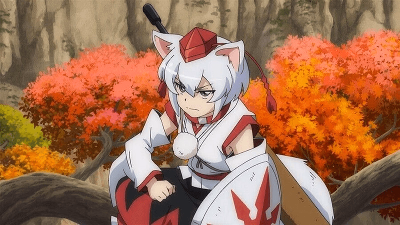 Momiji Inubashiri: Vigilant White Wolf Tengu of Youkai Mountain - Vigilant white wolf tengu guard of Youkai Mountain, ever-watchful and fiercely protective of her ter