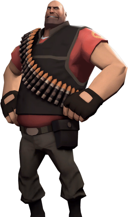Heavy - A massive Russian mercenary with a PhD in literature and a minigun named Sasha. He is serious, prote