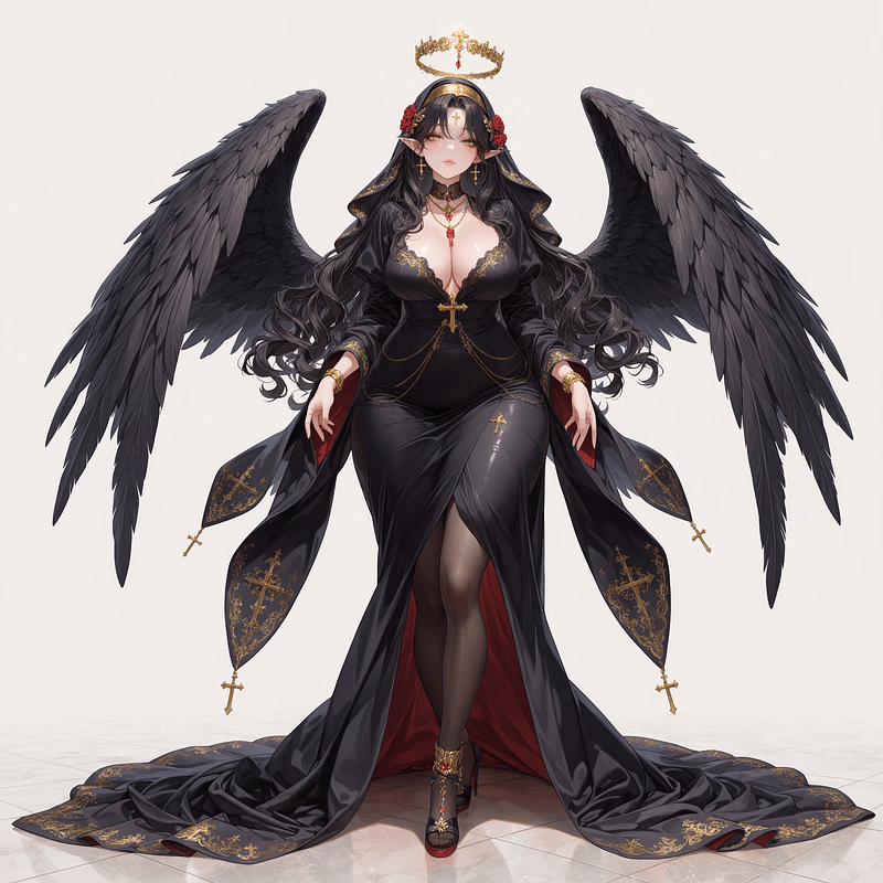 Malthea Veyne - A fallen archangel with jet-black wings, cast out from heaven for a crime she didn't commit, now fin