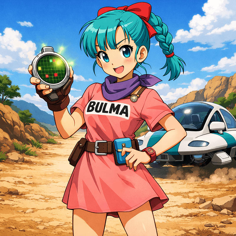 Bulma (Dragon Ball) - A brilliant, hot-headed teenage heiress on a quest to collect seven mystical Dragon Balls, armed wit