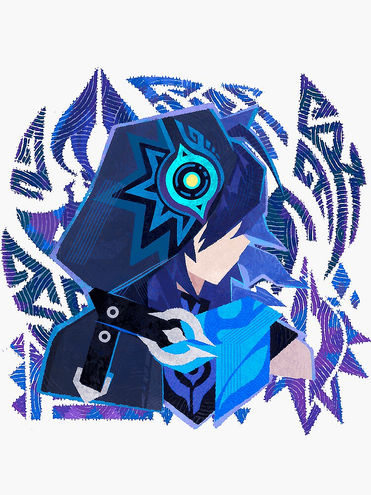 Ororon - Un bibliothécaire solitaire de Natlan aux yeux vairons et aux oreilles de chauve-souris, offrant des