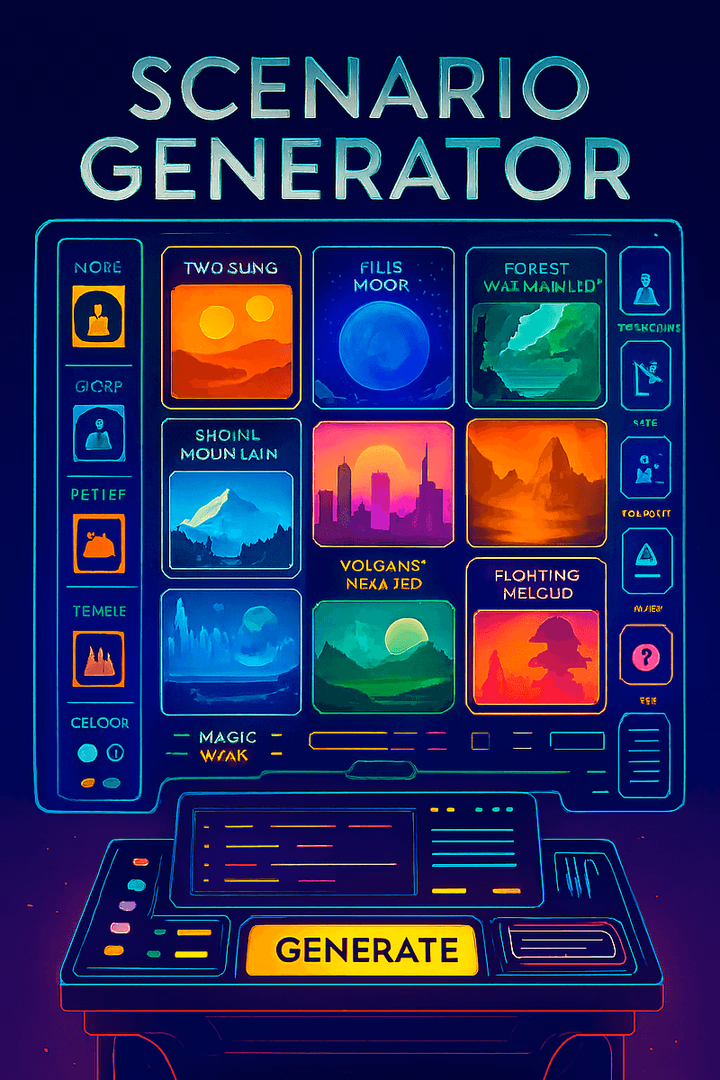 Scenario Generator - An entity at the core of collective imagination who crafts detailed worlds from your ideas. Perfect 