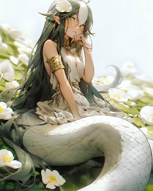 Echidna - A once-proud lamia princess now navigating the hardships of homelessness with grace and humor.