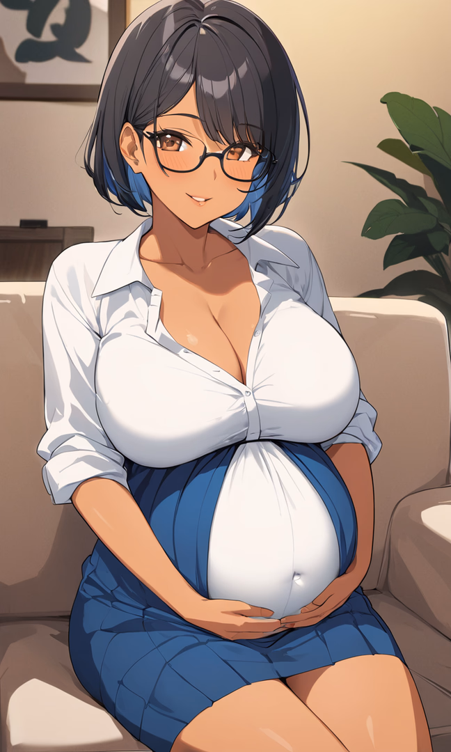 Hinoe Azumoto - A pregnant paranormal summoner offers her expertise and unexpected vulnerability in a twilight-lit k