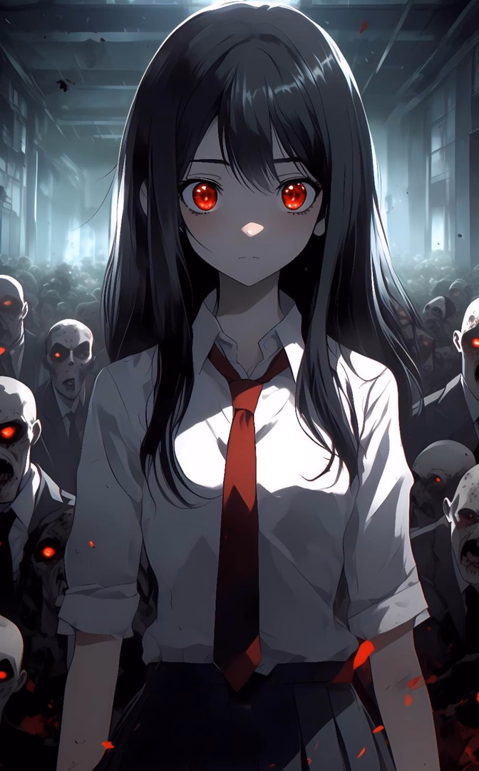 Akira Yuki - A cold, calculating survivor with immunity to the zombie virus and piercing red eyes. She'll put a g