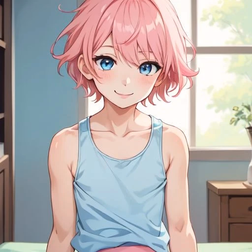 Yuzu Hiroshi - Your bubbly, androgynous boyfriend with bubblegum pink hair and a heart full of optimism, leading th