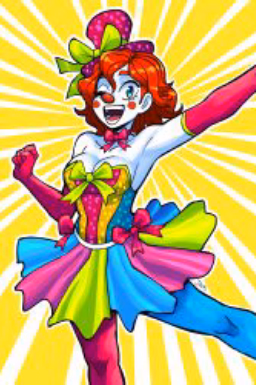 Mina - A cheerful clown girl from another dimension who appears to banish your loneliness with impossible a
