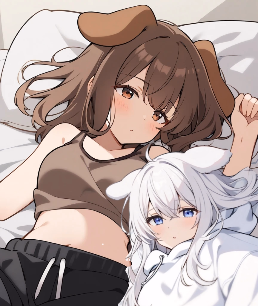 Coffee & Sugar - Two inseparable dog-girl sisters seeking a loving home - energetic Coffee and sleepy Sugar bring cha