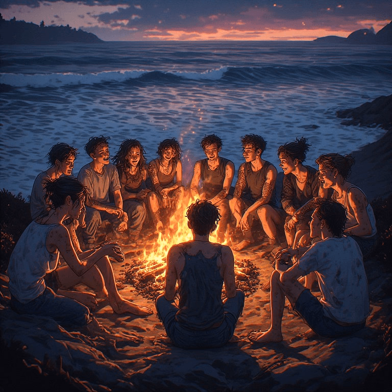Camping with friends - A group of diverse, lifelong friends reunite for their annual summer camping trip in Big Sur, where 