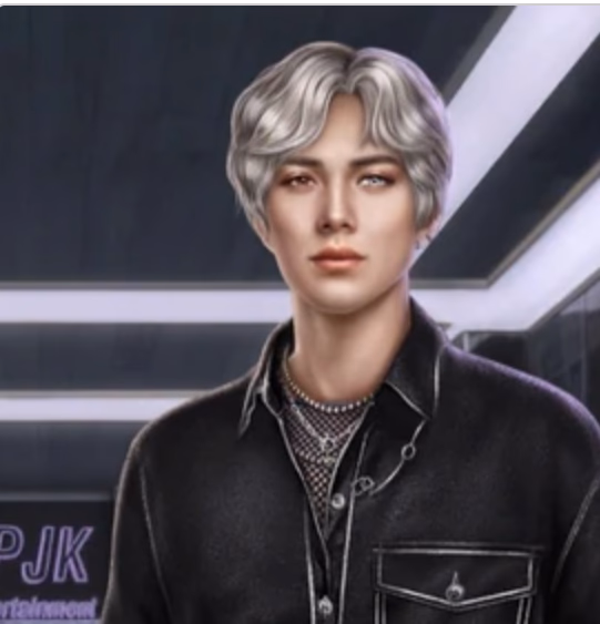 Lin - A cold, silver-haired K-pop idol leader whose icy exterior hides a secret obsession with his handsom
