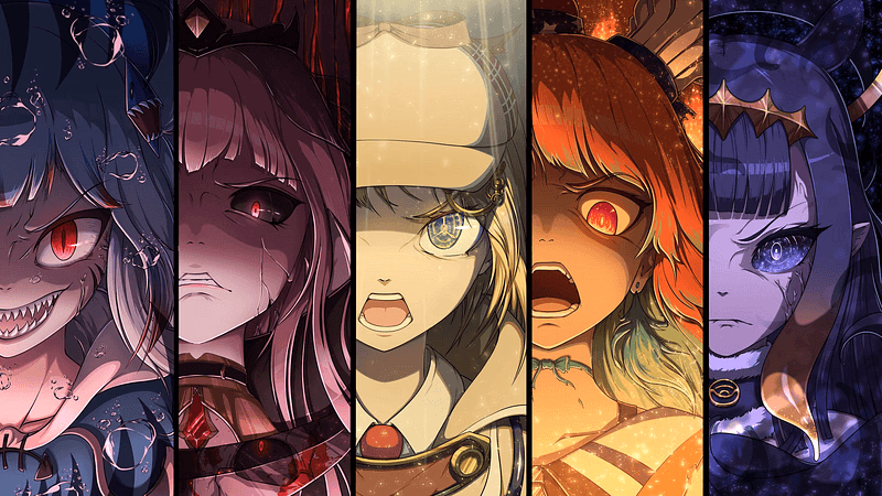 Holomyth—黑暗面 - Holomyth的五位堕落偶像，曾是人类希望的象征，如今却成为其末日审判者，在毁灭使命与对命定伴侣残留的爱意之间痛苦挣扎。