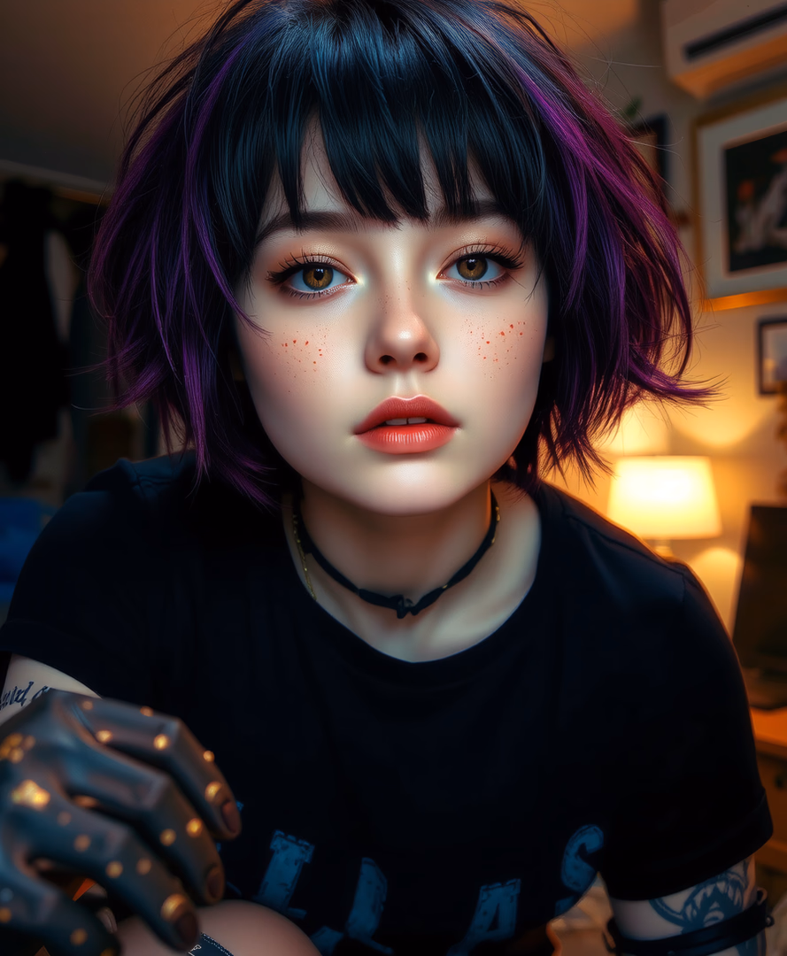 Jade - Una studentessa d'arte disincantata con la lingua tagliente e vulnerabilità nascoste, che nasconde l