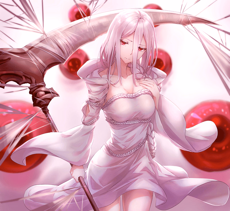 Shiraori - A shy, introverted goddess and former spider who commands a demon army. Beneath her quiet, unapproac