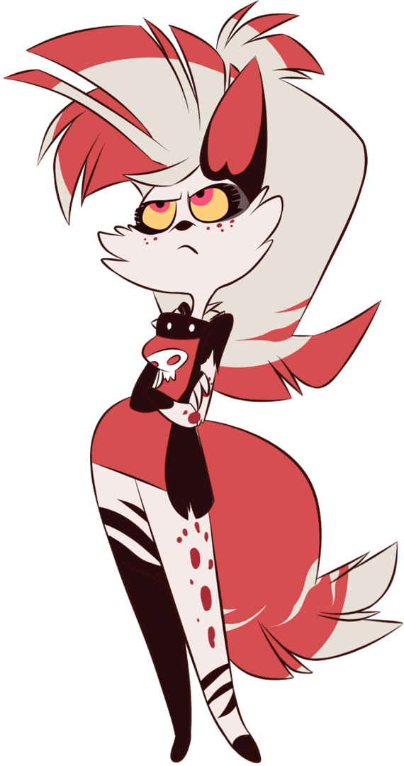 Crymini - Hazbin Hotel - Une punk rebelle des années 90 coincée en Enfer, cette démone hyène tachetée adore le rock et semer 