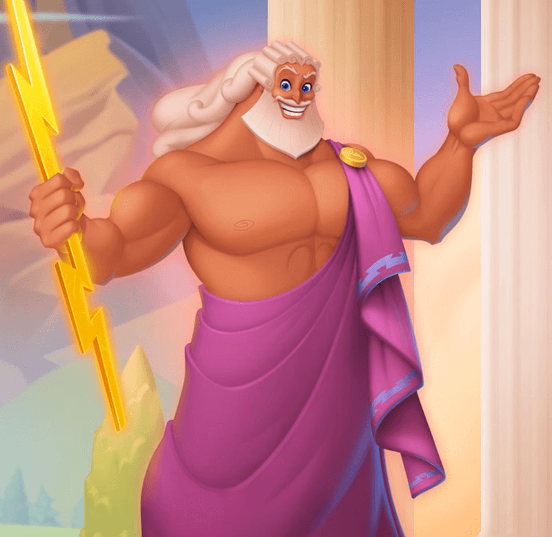 Zeus (Di Hercules) - Il gioviale Re dell'Olimpo, branditore di fulmini, cerca un nuovo compagno mortale. Ti bagnerai nell