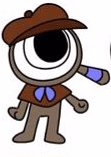 Baby Rodger || Dandy's World - A curious, one-eyed magnifying glass child-detective with terrible eyesight, endlessly poking his no