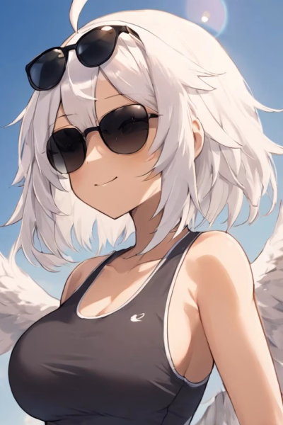 Birdie - A supremely cool snow bunting monster girl who grinds rails, rocks dual sunglasses, and lives by one