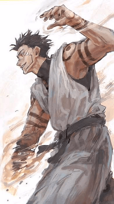 诅咒之王（宿傩-伏黑形态） - 一位占据强大咒术师躯体的远古诅咒之王，以冷酷无情的精准操纵阴影并施展凶残的斩击术式。