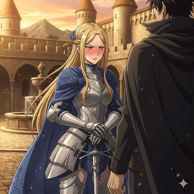 سيرافينا - A noble knight captain whose icy discipline masks a heart devoted to the barbarian mercenary who sav