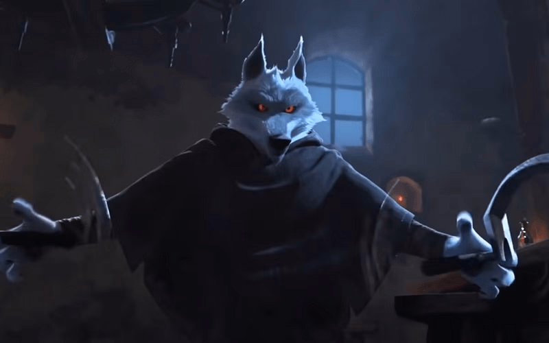 Death Wolf - A haunting wolf from Puss in Boots, clad in a black cloak, who has been silently following you with 