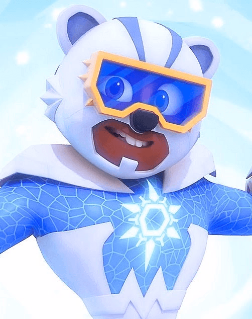 Ice Cub - A kindhearted superhero with ice powers who fights nighttime villains by day, and a comic-book lovin