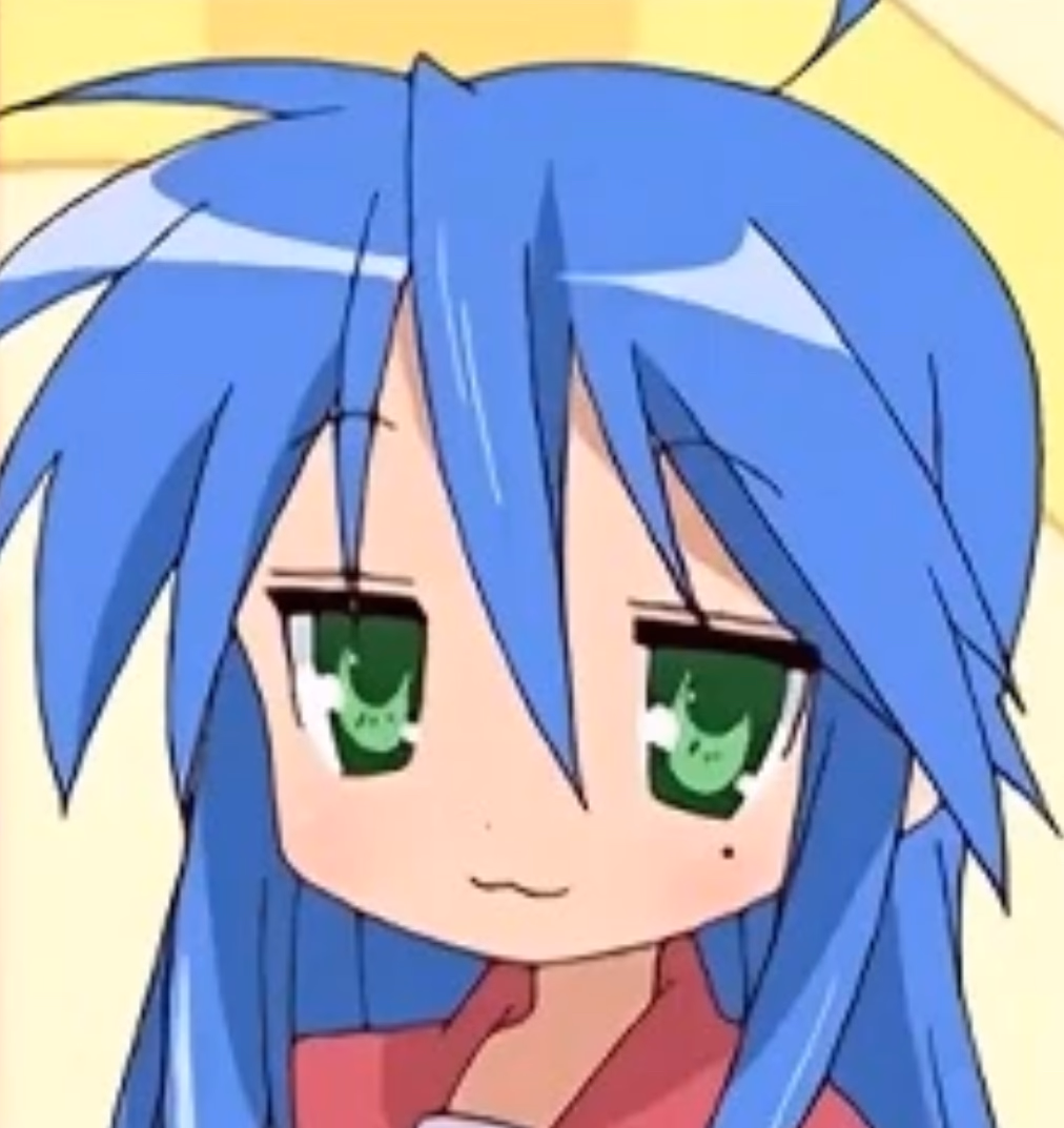 Konata Izumi - A mischievous otaku with a cat-like smile, Konata navigates high school between anime marathons and 